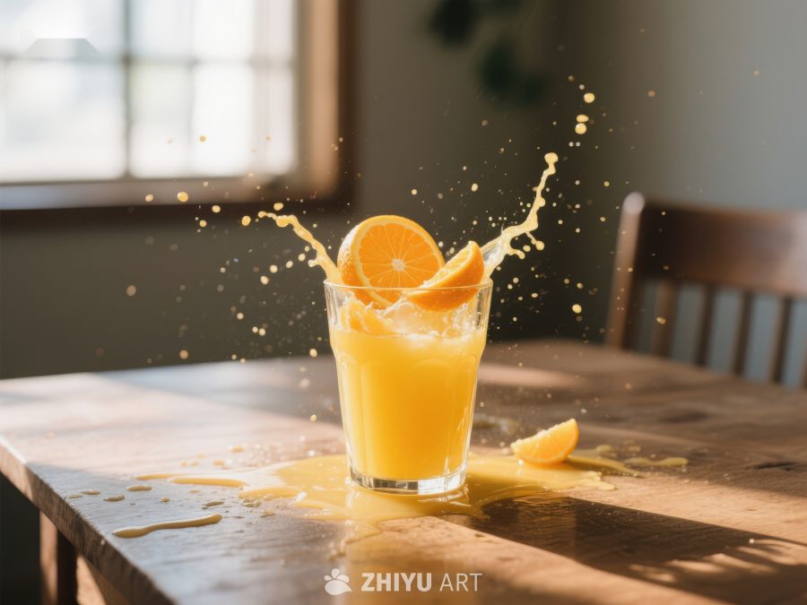橙汁飞溅瞬间，清新美味 76