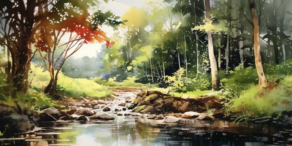 唯美山水画风景