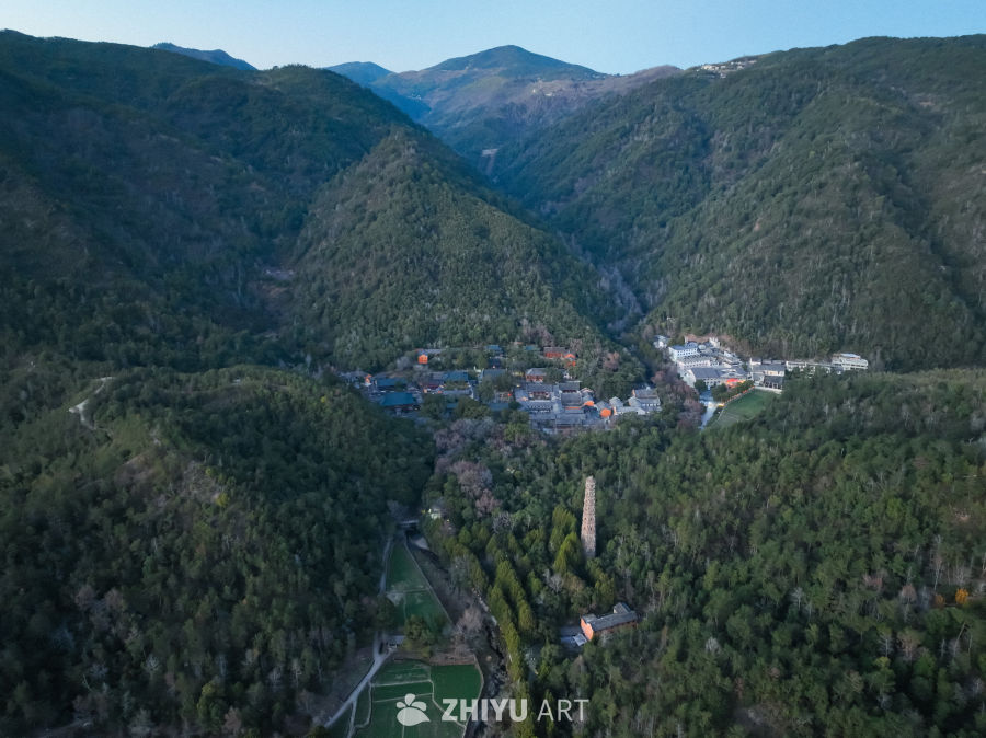 浙江台州天台县国清寺航拍全景 2
