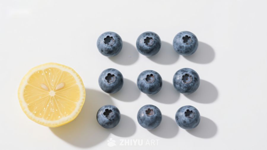 柠檬与蓝莓的清新组合