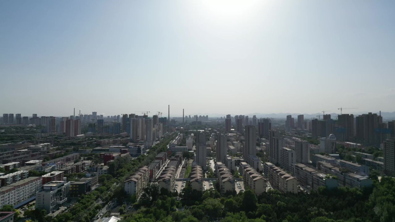 航拍河北保定城市建设