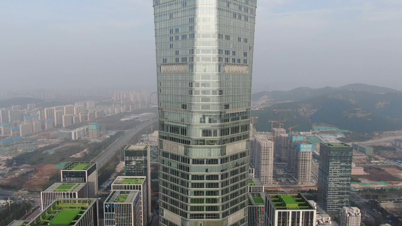  济南金融中心商务建筑航拍