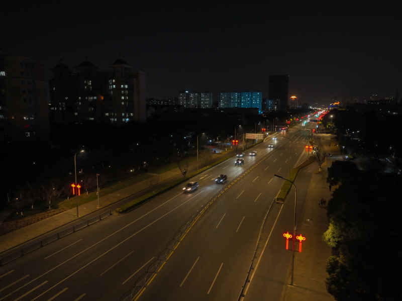 航拍昆山城镇道路风光新春氛围 69