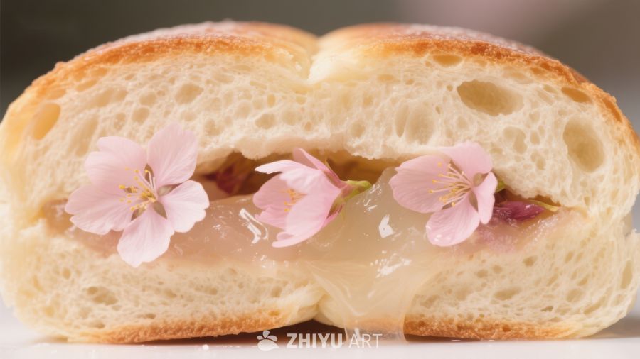 樱花夹心面包，甜美诱人