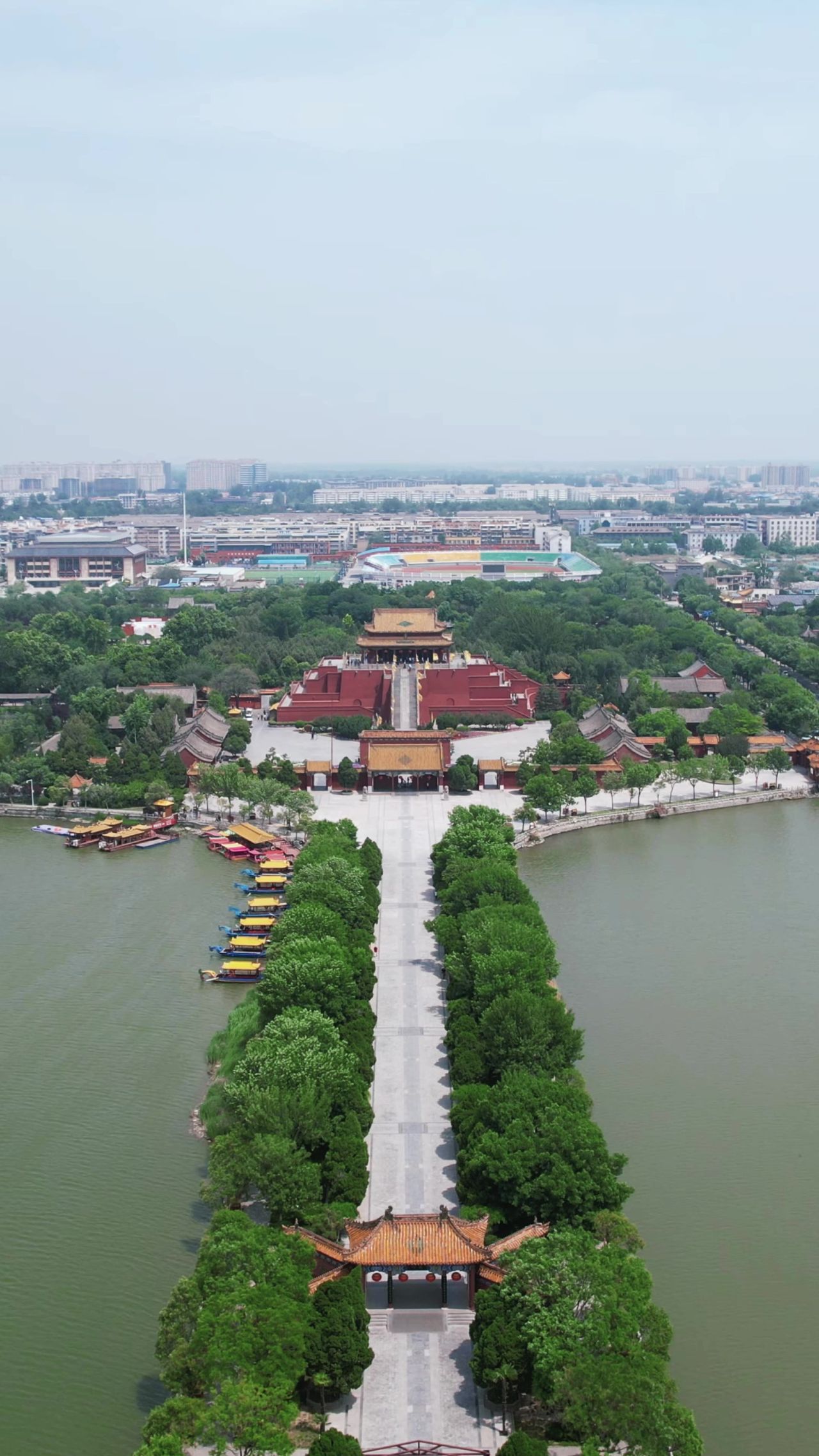 河南开封城市风光旅游景区航拍 