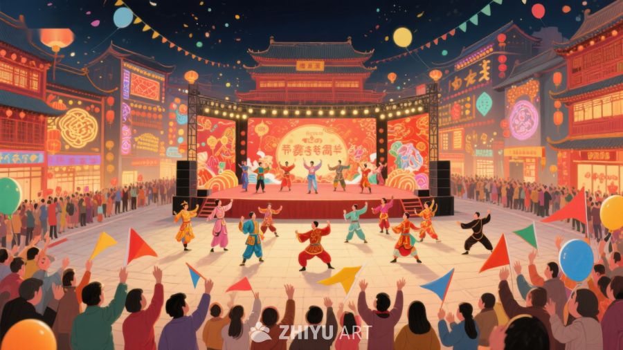 热闹的节日庆典表演 793