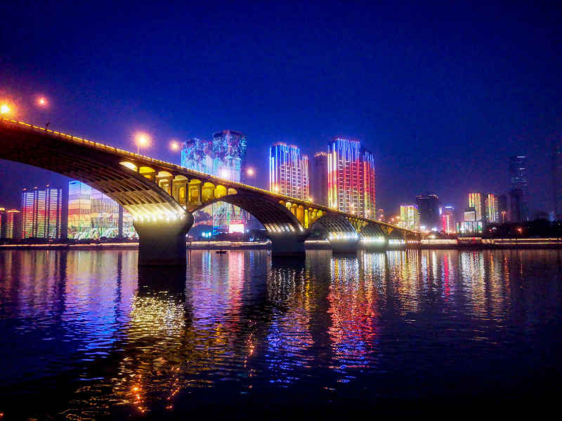 湖南长沙城市夜景灯光摄影图
