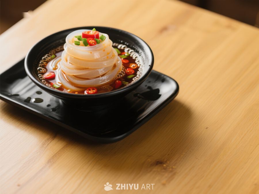凉粉配辣椒油，美味传统小吃 877