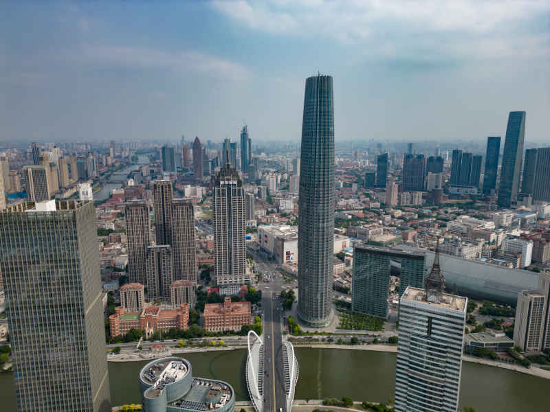 天津城市风光高楼建筑航拍摄影图