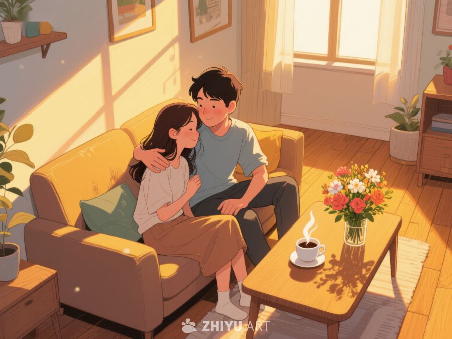 温馨客厅中的亲密时光 758