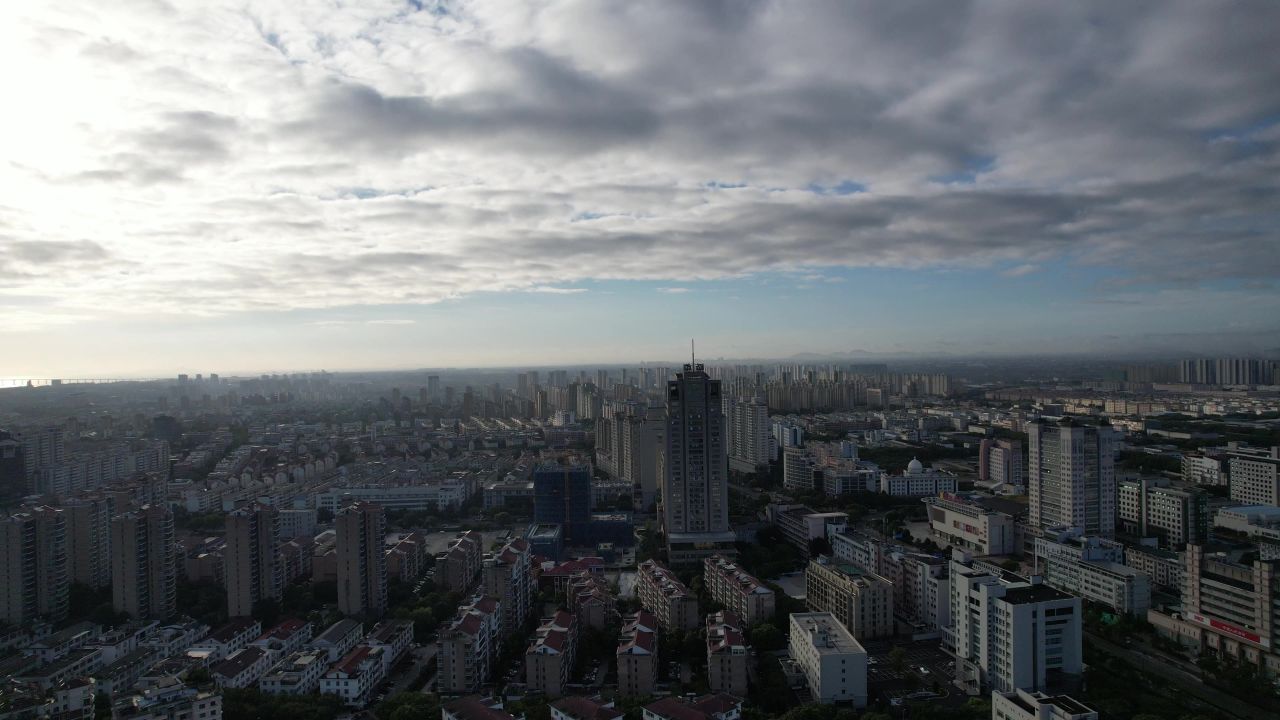  浙江台州城市风光航拍