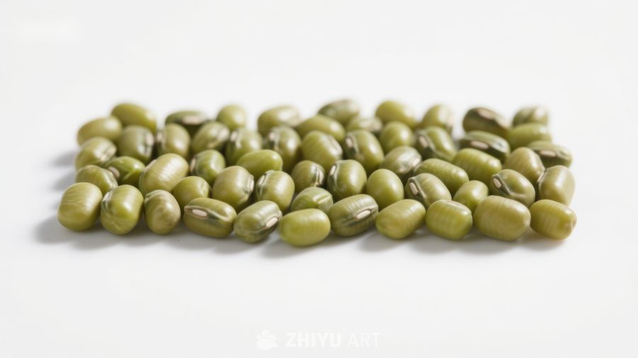 绿色豆子整齐排列