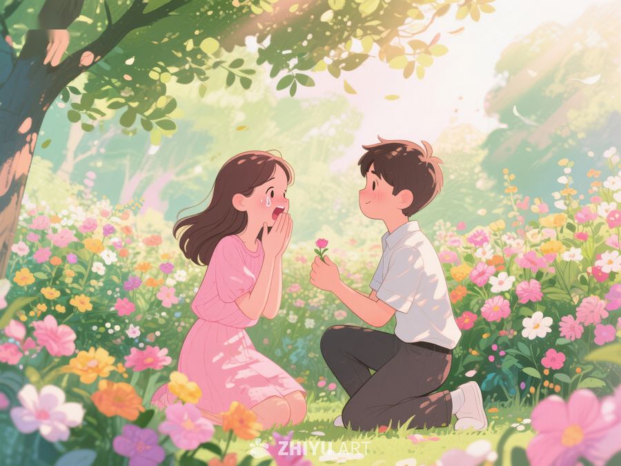 花园中浪漫求婚瞬间 351