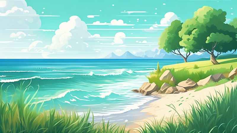 海边的插图梦幻般的自然田园风光 17