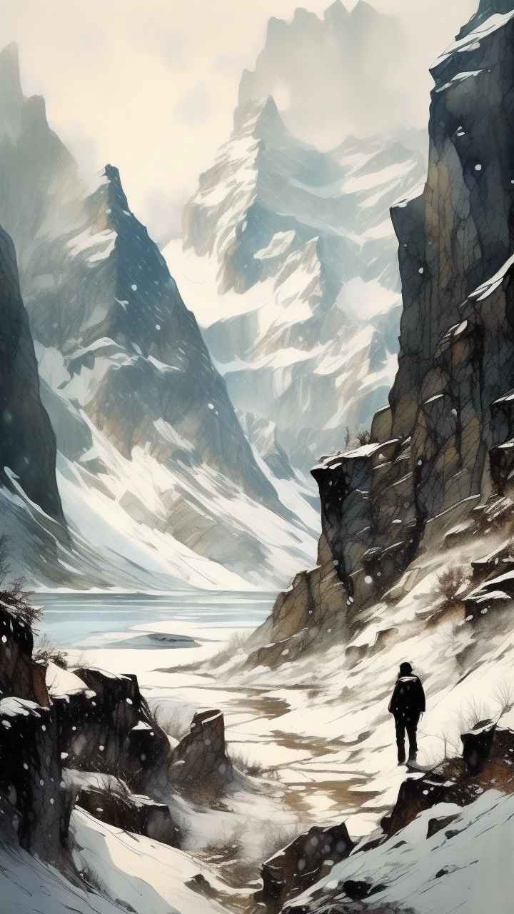 雪山高原冰川插画 2