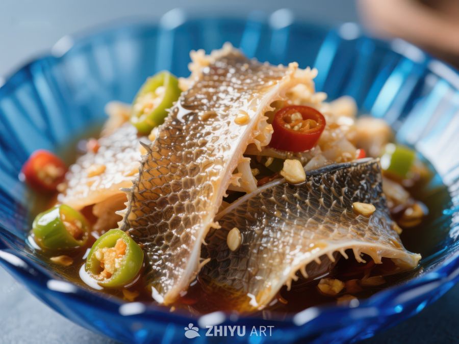 麻辣鱼皮拌菜，鲜香四溢 973