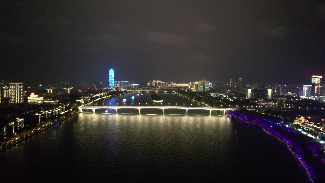 柳州夜景交桥梁航拍