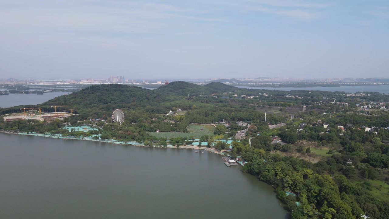 湖北武汉东湖5A景区航拍 