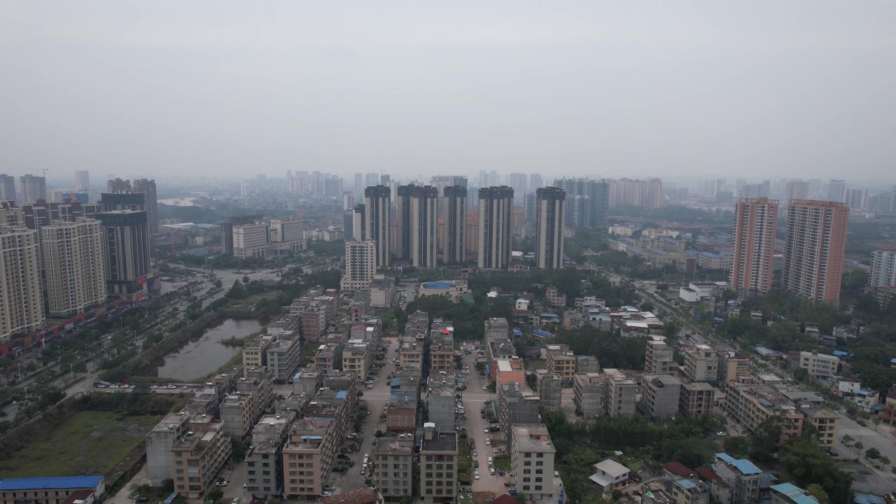 广西钦州城市风光城市建设航拍  