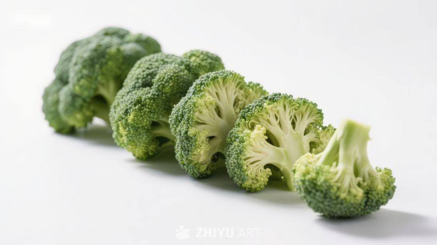 新鲜西兰花排列展示