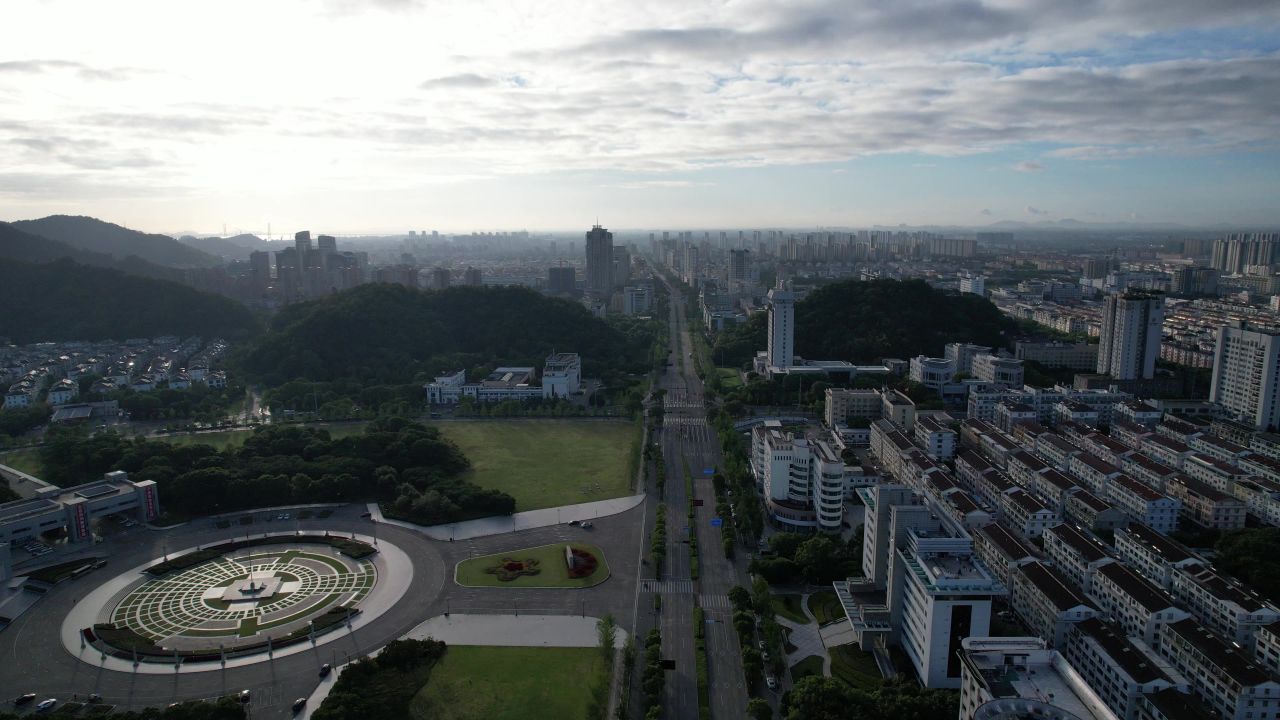  浙江台州城市风光航拍