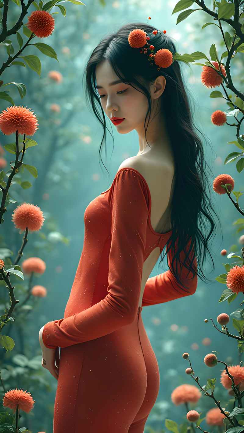 红色女子户外拍摄系列高清艺术视觉 46
