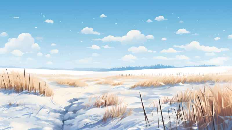 冬季唯美创意背景插画图 105