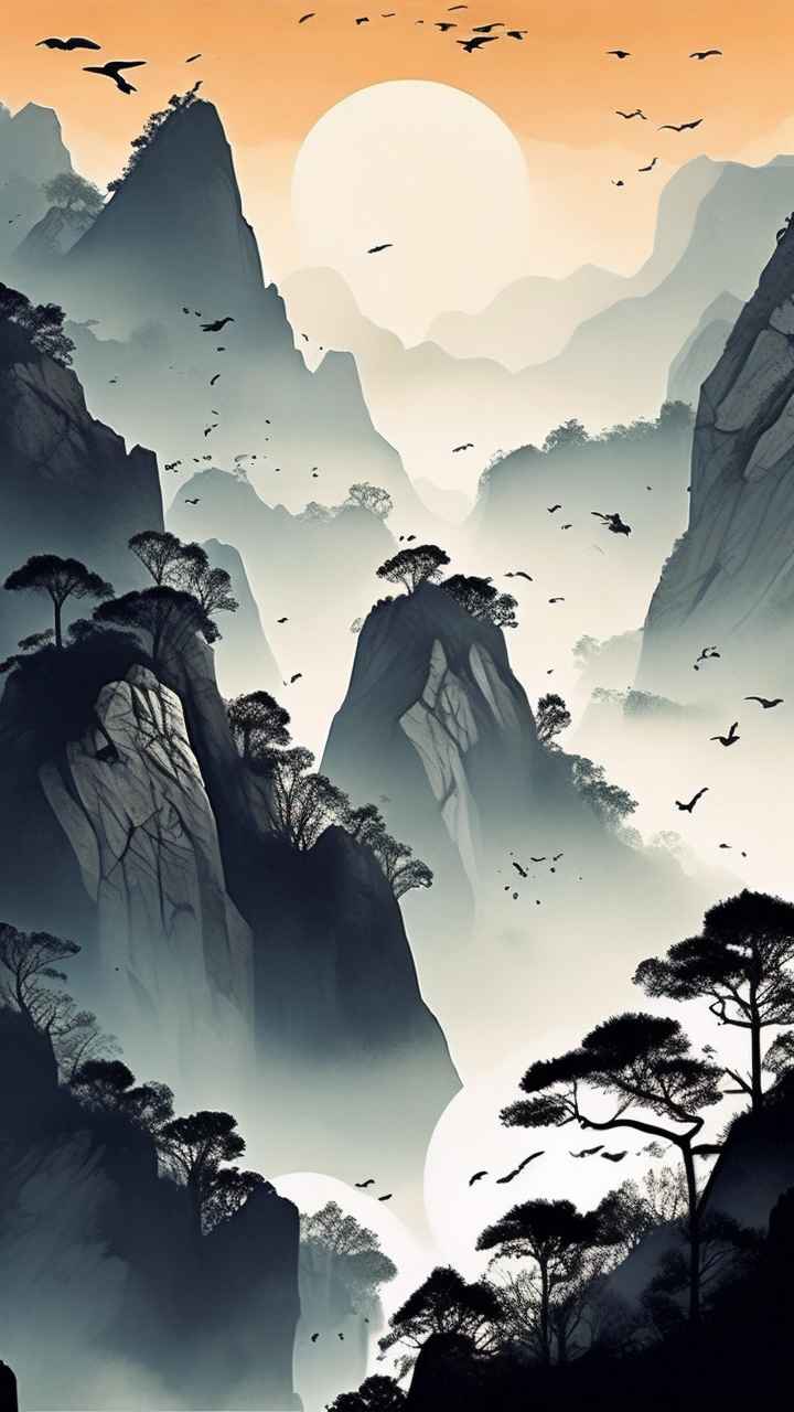 山水画国风背景 1