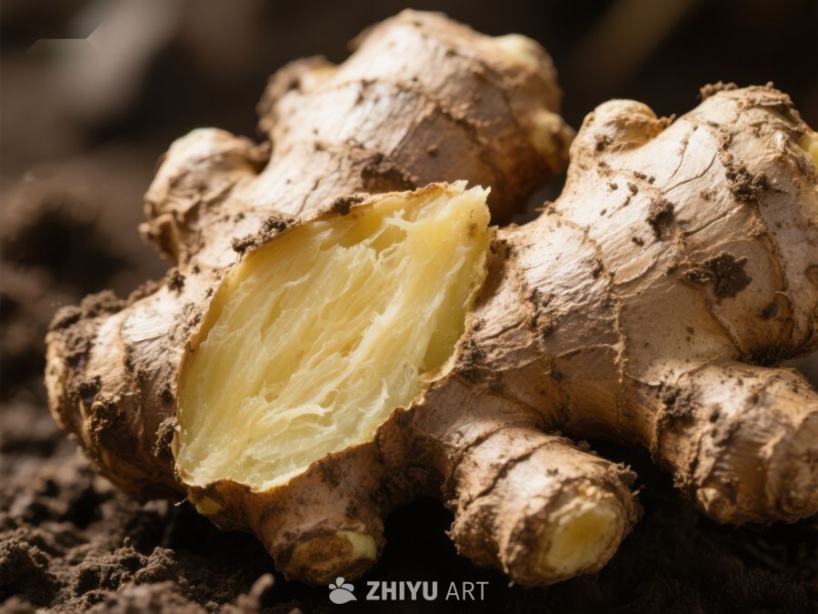 新鲜生姜的特写展示 527