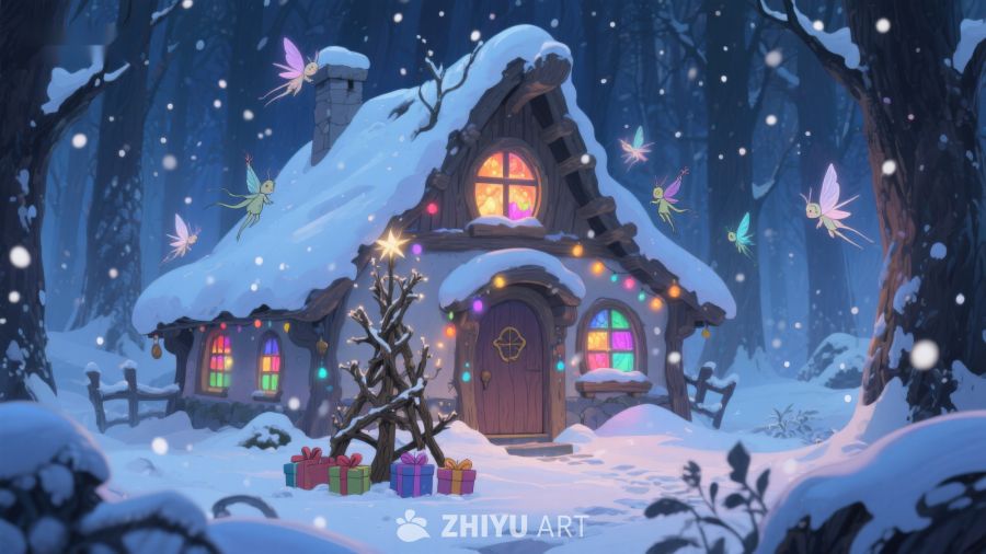 雪夜中的童话小屋 499