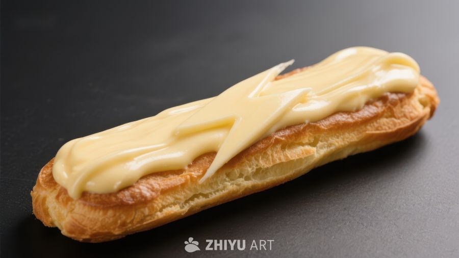 奶油淋面的长形酥皮糕点