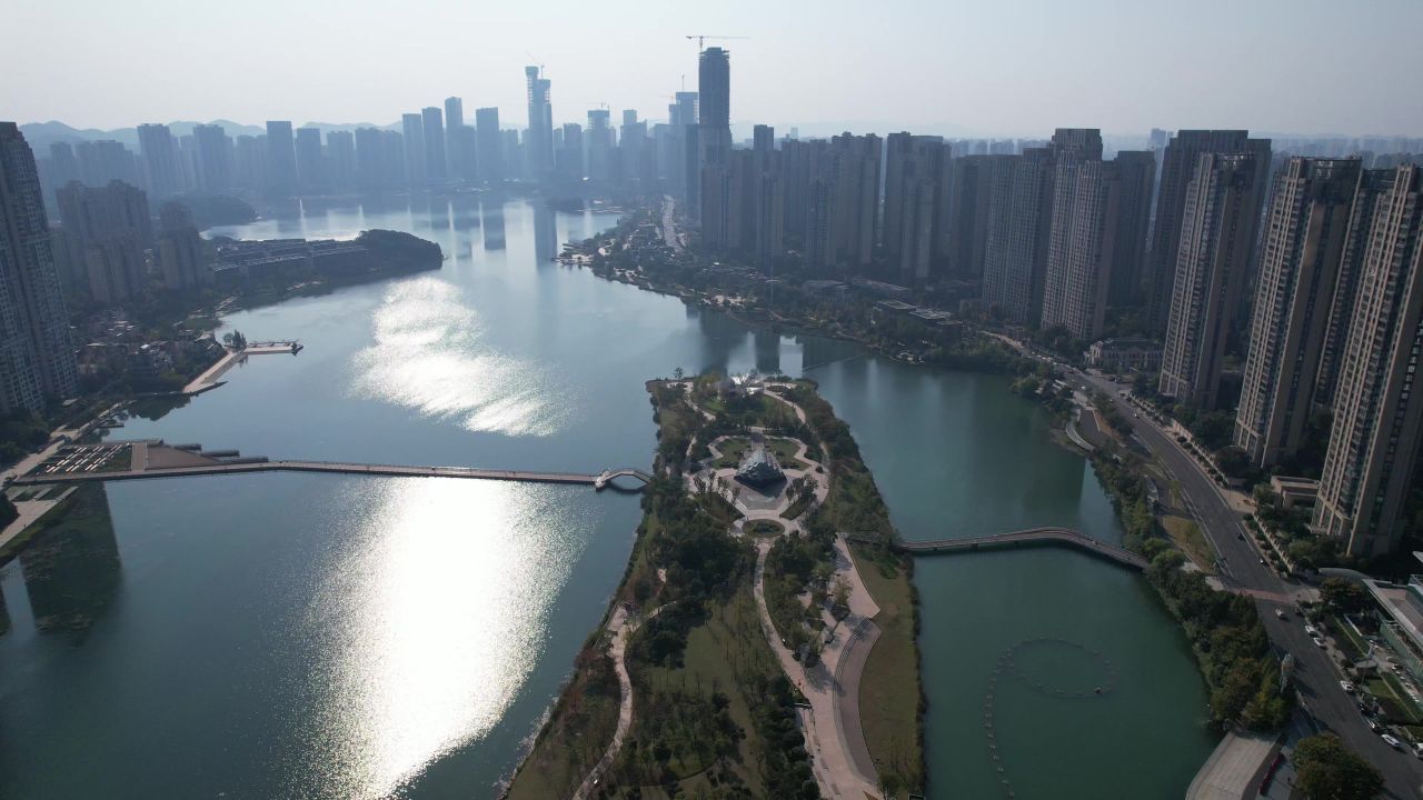 湖南长沙城市风光地标建筑航拍 