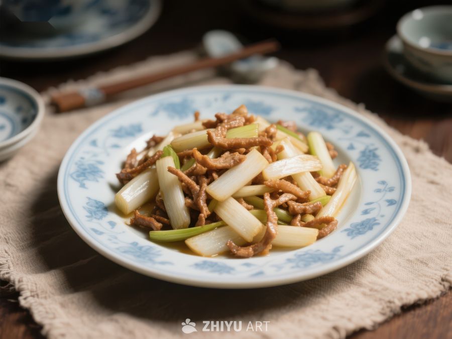 葱爆肉丝，传统中式美味 89