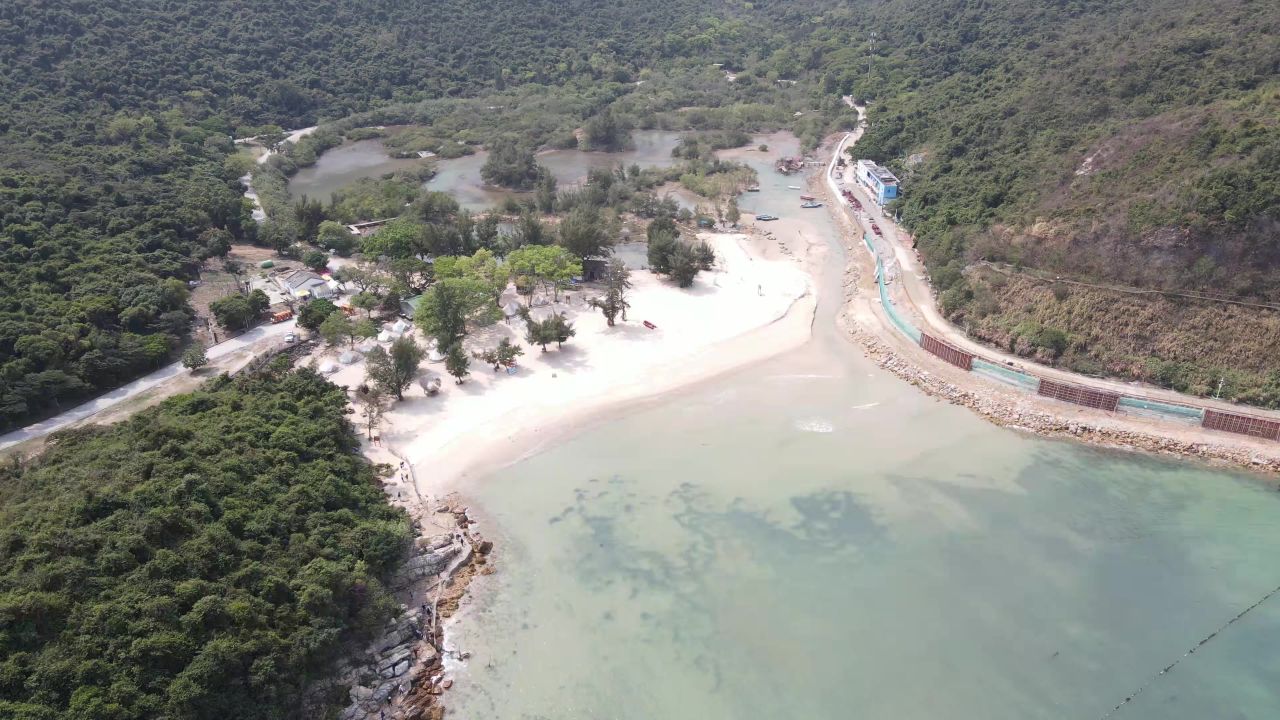 大海海洋蓝色海洋沙滩航拍