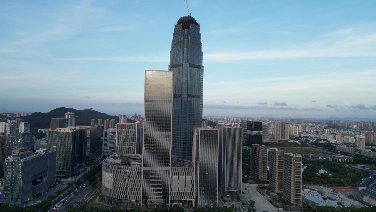 航拍台州天盛中心金融大厦