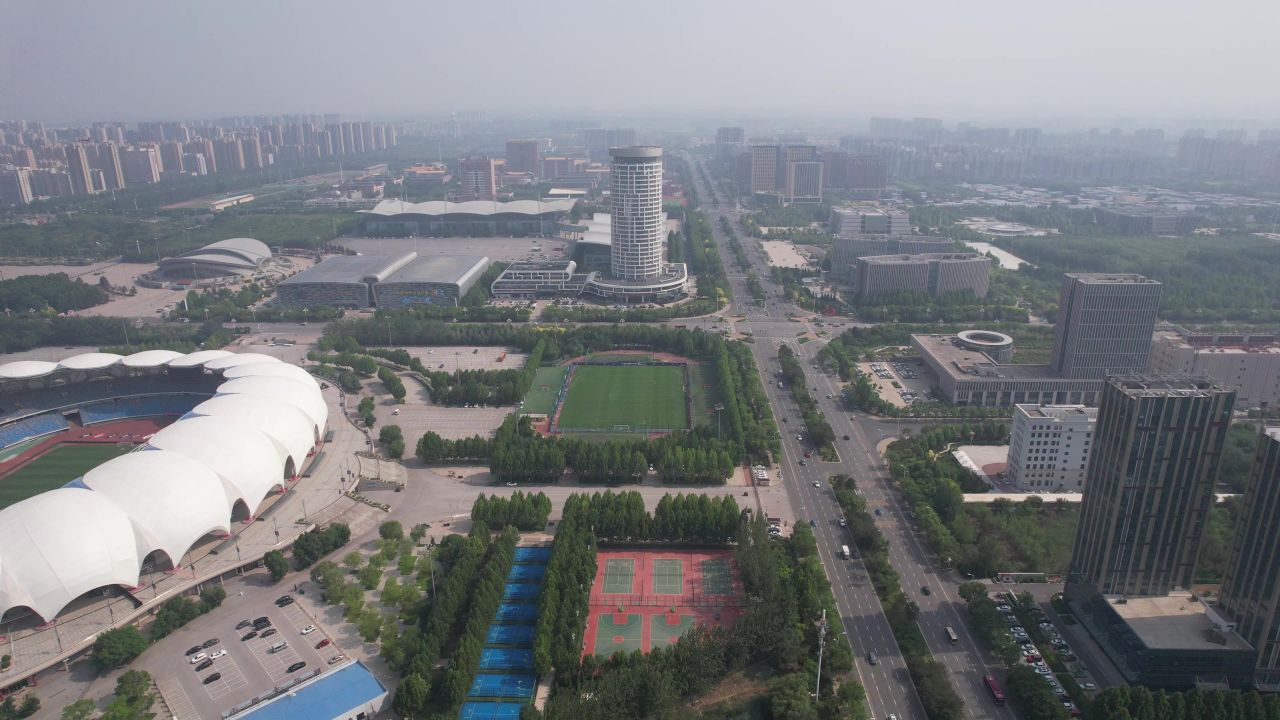 河北沧州城市风光地标建筑航拍  
