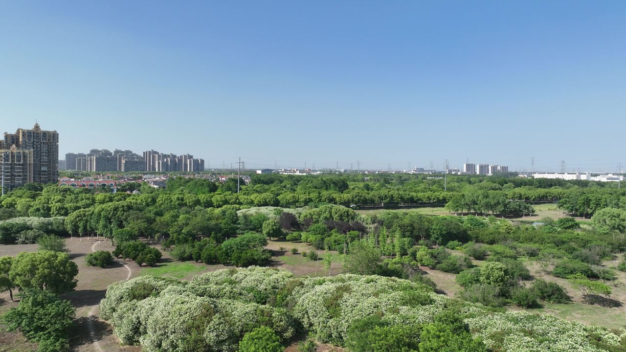 航拍昆山体育生态园