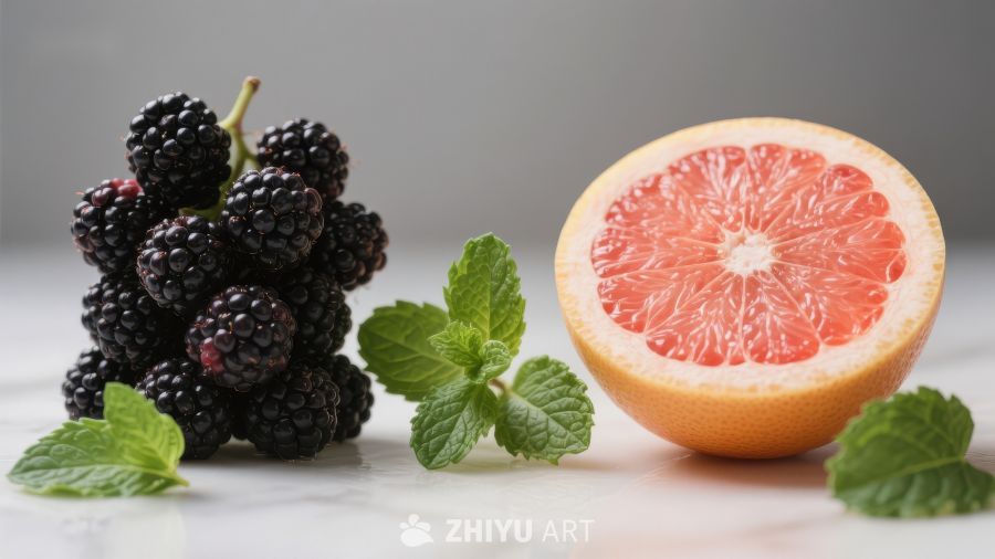黑莓与葡萄柚的清新组合