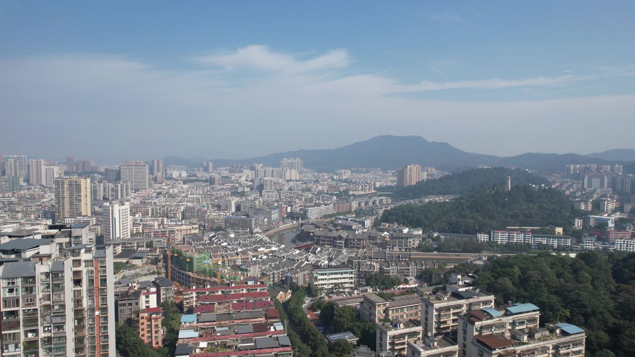 湖南郴州城市风光航拍