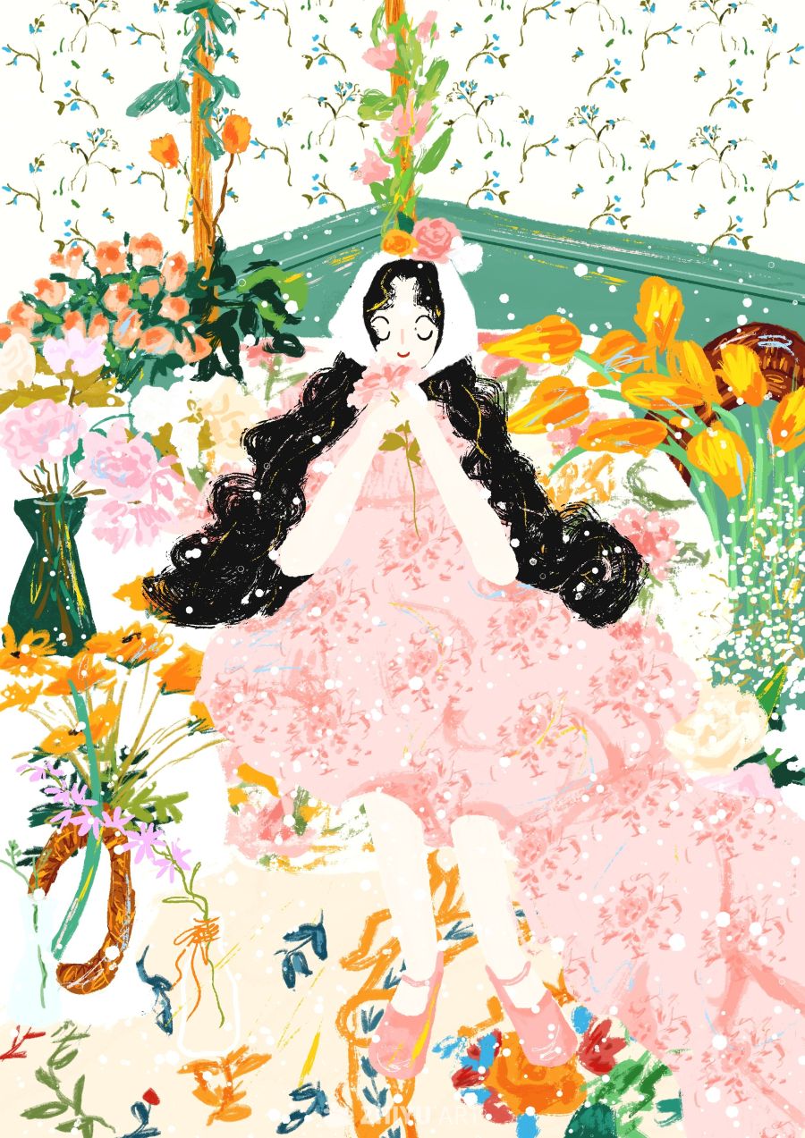 原创治愈插画作品素材四季节气节日自然 65