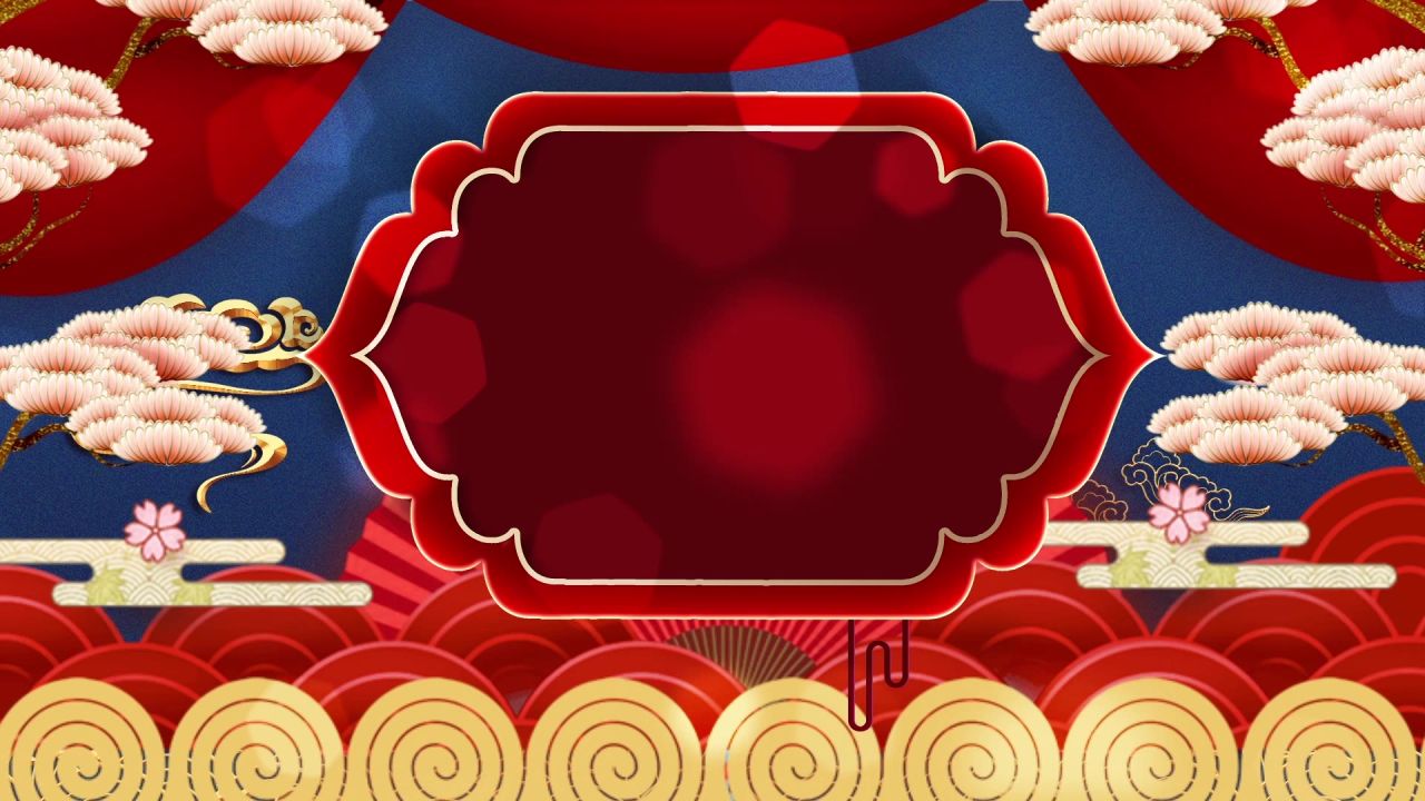 古风背景视频 中国风 意境春天 桃花 水墨 61
