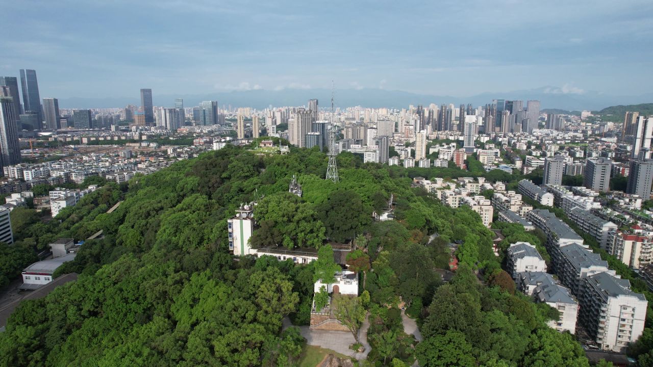 福建福州城市风光航拍 
