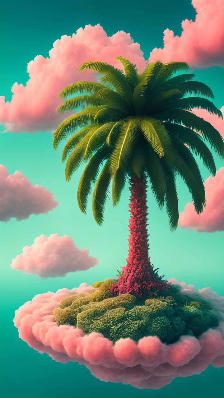 一课绿色棕榈树风景