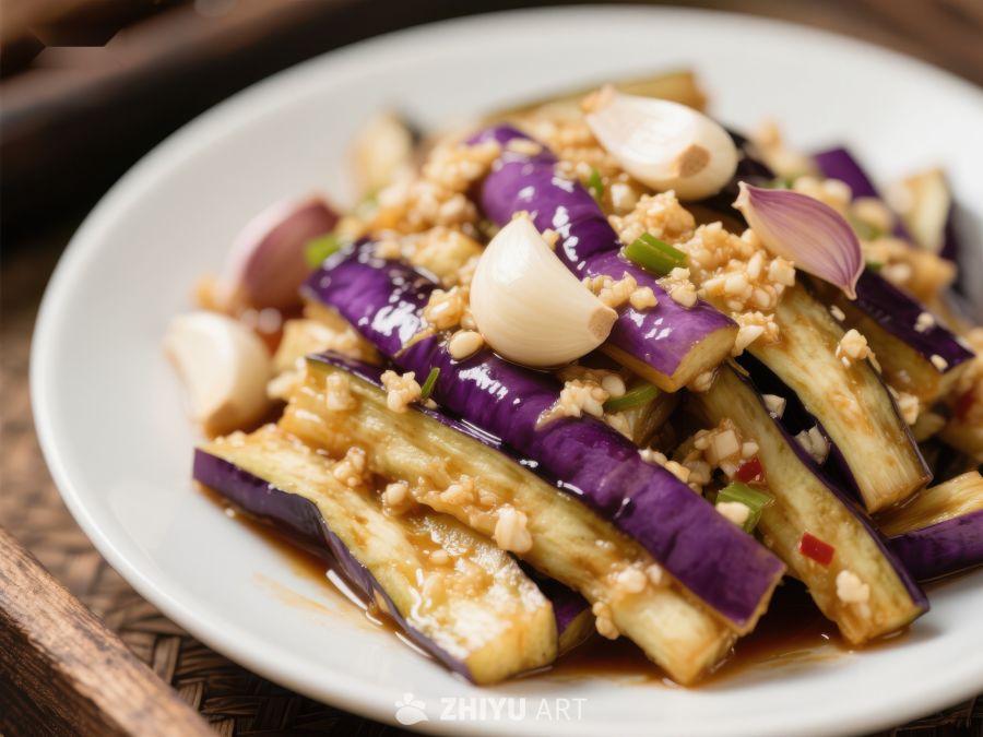 蒜香茄子：美味中式凉拌菜 1444