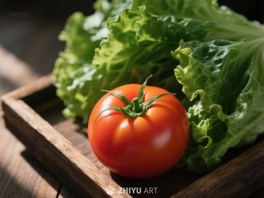 新鲜番茄与生菜静物图 196
