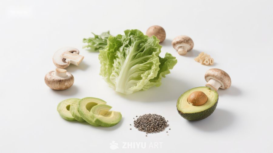 新鲜蔬菜与食材摆拍