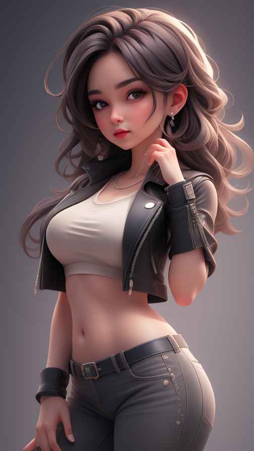 牛仔女孩酷酷的