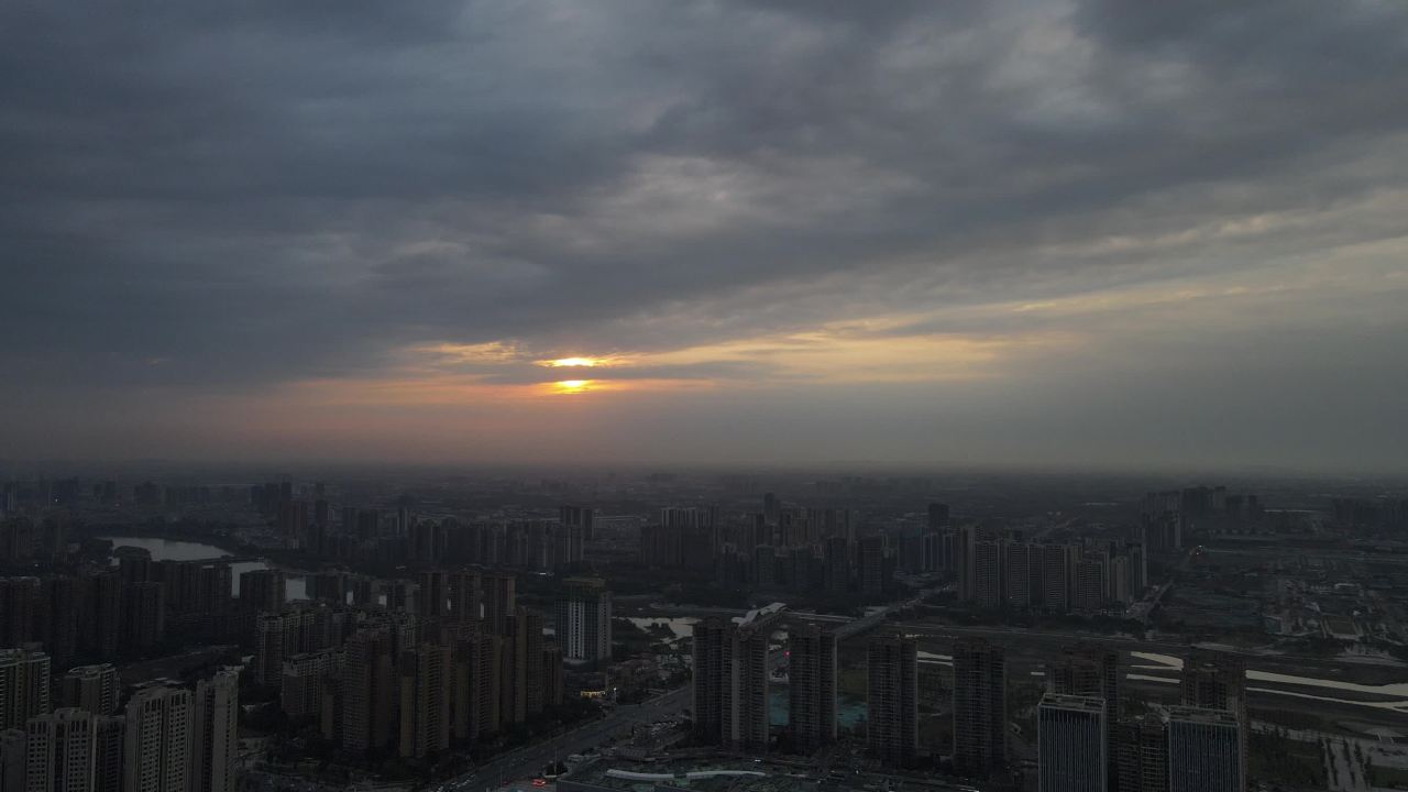 航拍德阳夕阳落日 16