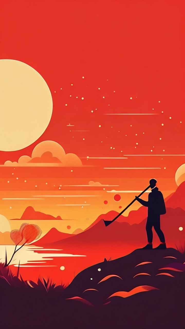 春节新春扫尘简约插画背景 56