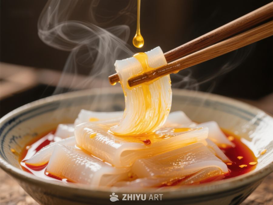 热气腾腾的凉粉配辣椒油 1301
